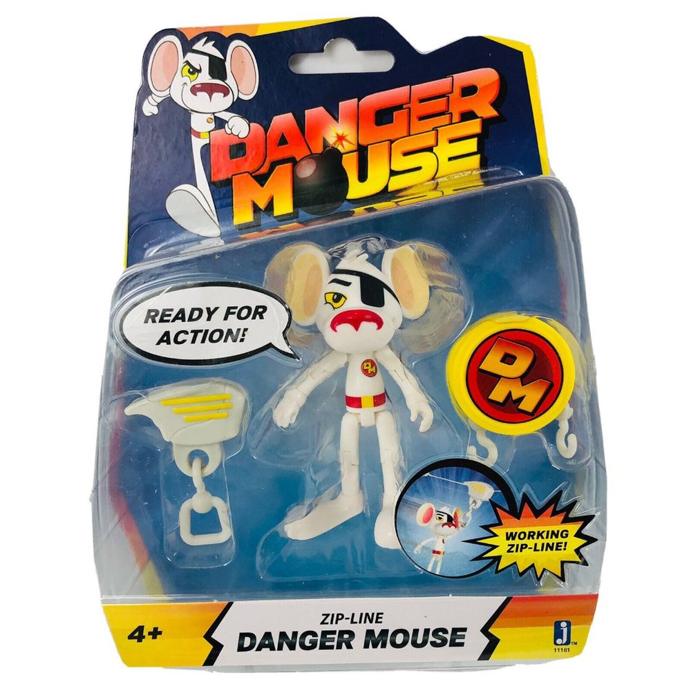 Danger Mouse Action Figure Working Zip Line Collectible Cartoon Character New
